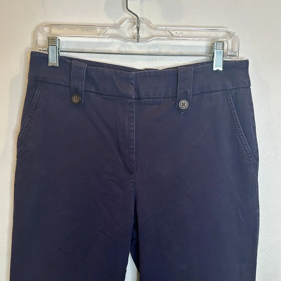 TALBOTS WIDE LEG PANTS NAVY BLUE COTTON/MODAL BLEND 6P - Picture 2 of 7